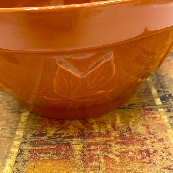The Pioneer Woman Cornucopia Medium Burnt Orange Mixing Bowl Autumn Fall Leaves - Picture 3 of 4